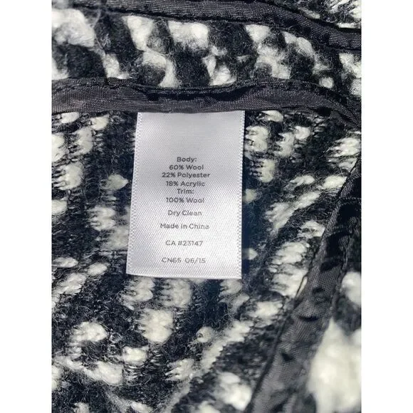 Talbots Wool Blend Pea Coat Women XL Black White Snap Button - Picture 4 of 5